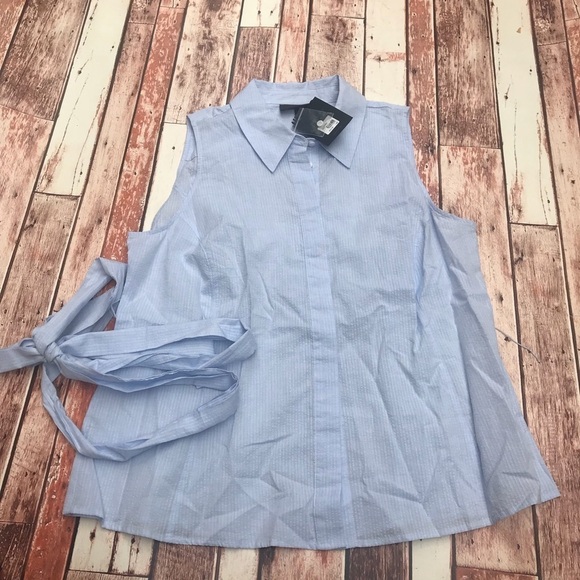 Lane Bryant Chambray Belted Top - Picture 2 of 7